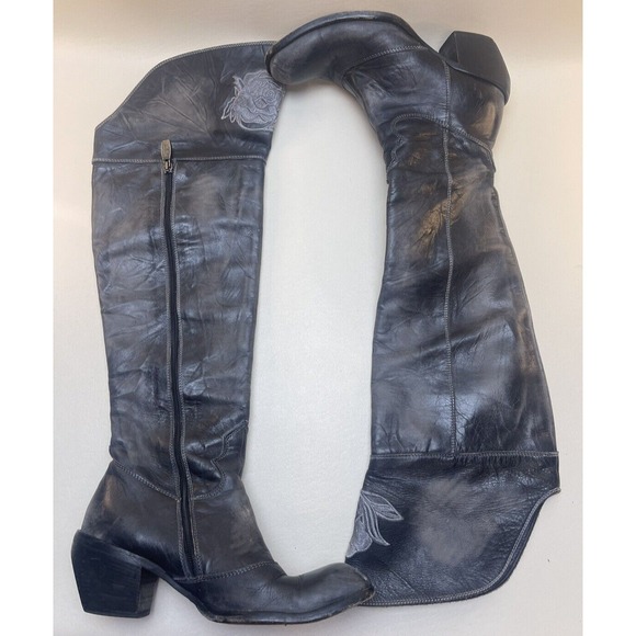 Mark Nason Women's Siren Size 7 Black  Leather Thigh High Boots Italy - Picture 5 of 15